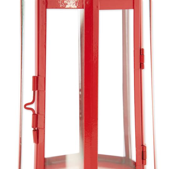 13.5" Red Lighthouse Hanging Candle Lantern